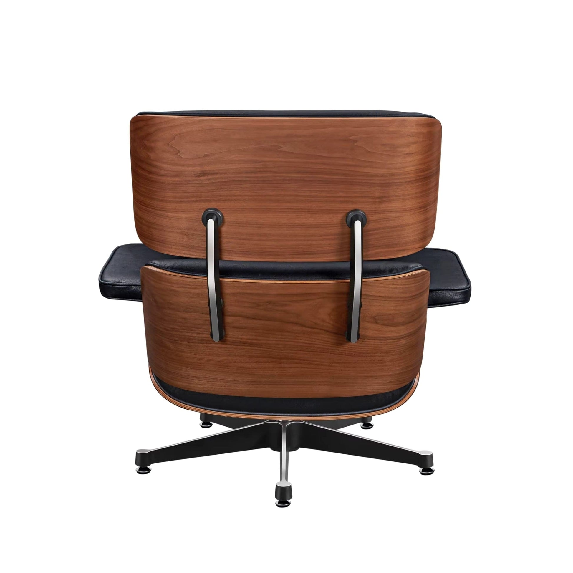 Fauteuil de salon inclinable en Cuir Noir et Bois | Finition artisanale haut de gamme Maison Lysea