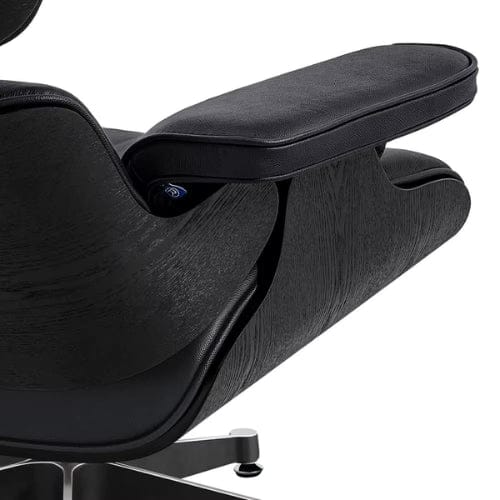 Fauteuil design inclinable en Cuir Noir | Fauteuil de salon Moderne artisanale Maison Lysea