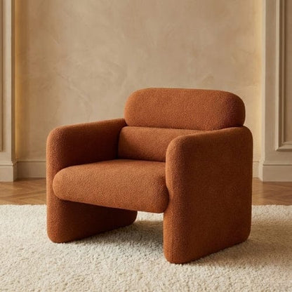 Orange Fauteuil Design scandinave en Laine d'agneau | Fauteuil de salon Maison Lysea