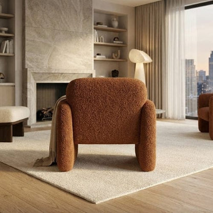 Orange Fauteuil Design scandinave en Laine d'agneau | Fauteuil de salon Maison Lysea