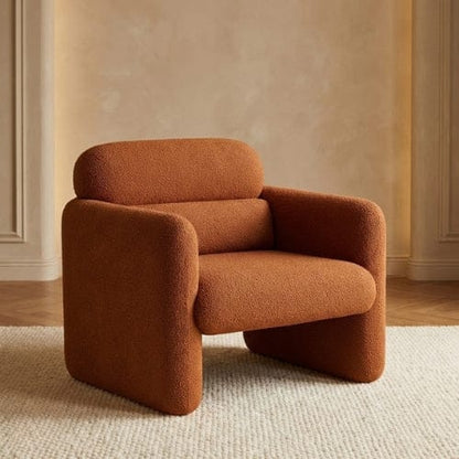 Orange Fauteuil Design scandinave en Laine d'agneau | Fauteuil de salon Maison Lysea