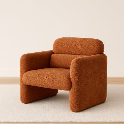Orange Fauteuil Design scandinave en Laine d'agneau | Fauteuil de salon Maison Lysea