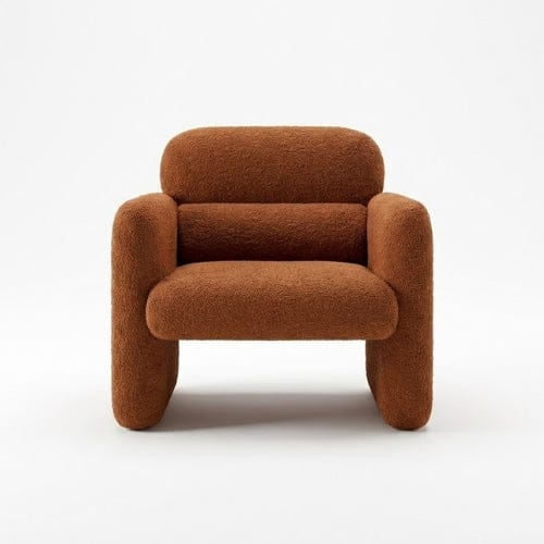 Orange Fauteuil Design scandinave en Laine d'agneau | Fauteuil de salon Maison Lysea