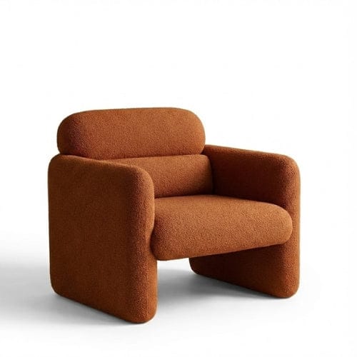 Orange Fauteuil Design scandinave en Laine d'agneau | Fauteuil de salon Maison Lysea