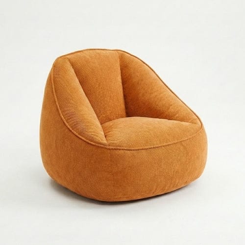 Abricot Fauteuil moderne en Velours Côtelé & Repose-pieds Maison Lysea