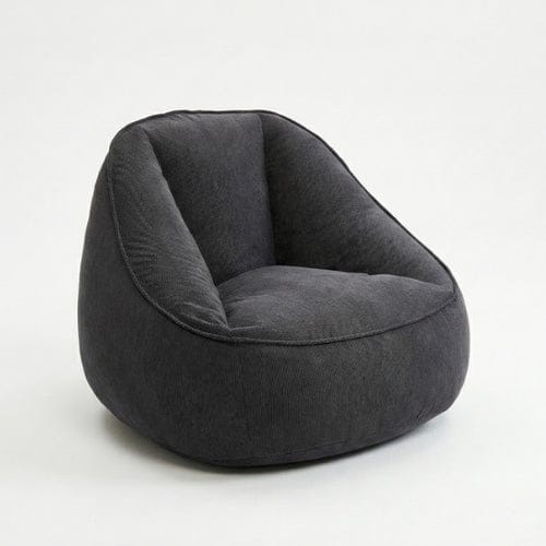 Gris foncé Fauteuil moderne en Velours Côtelé & Repose-pieds Maison Lysea