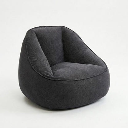 Gris foncé Fauteuil moderne en Velours Côtelé & Repose-pieds Maison Lysea