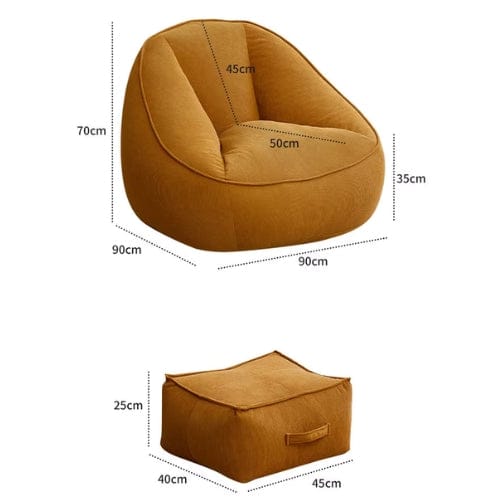 Fauteuil moderne en Velours Côtelé & Repose-pieds Maison Lysea