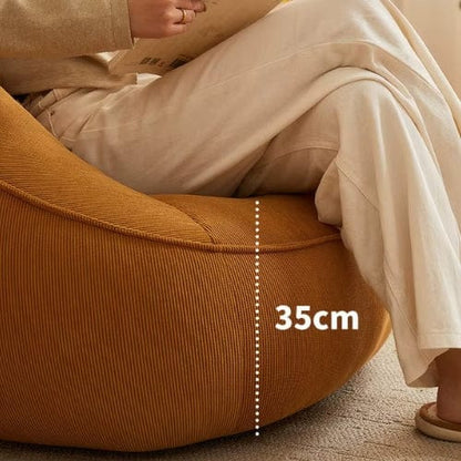 Fauteuil moderne en Velours Côtelé & Repose-pieds Maison Lysea