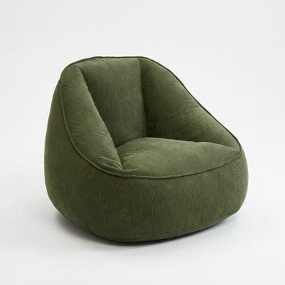 Vert Fauteuil moderne en Velours Côtelé & Repose-pieds Maison Lysea