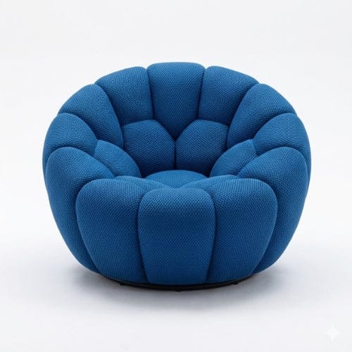 Bleu marine / Canapé Fauteuil Nuage doux rembourré - Fauteuil Moderne rotatif 360 Maison Lysea