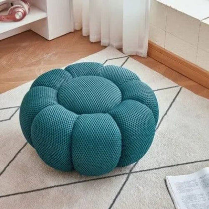 Bleu / Petit pouf rond Fauteuil Nuage doux rembourré - Fauteuil Moderne rotatif 360 Maison Lysea