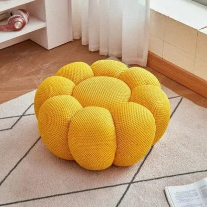 Jaune / Petit pouf rond Fauteuil Nuage doux rembourré - Fauteuil Moderne rotatif 360 Maison Lysea