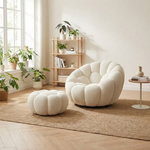 Fauteuil Nuage doux rembourré - Fauteuil Moderne rotatif 360 Maison Lysea