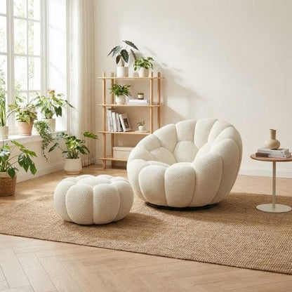 Fauteuil Nuage doux rembourré - Fauteuil Moderne rotatif 360 Maison Lysea