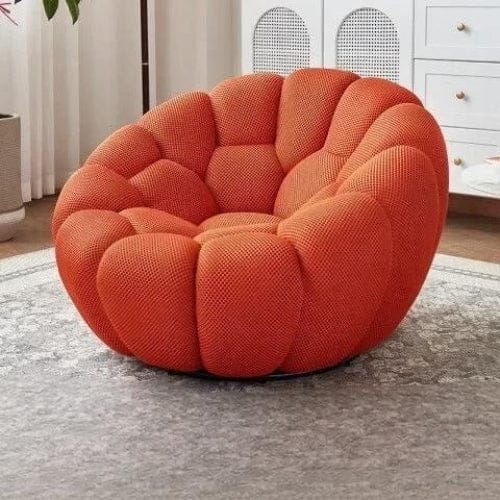 Rouge / Canapé Fauteuil Nuage doux rembourré - Fauteuil Moderne rotatif 360 Maison Lysea