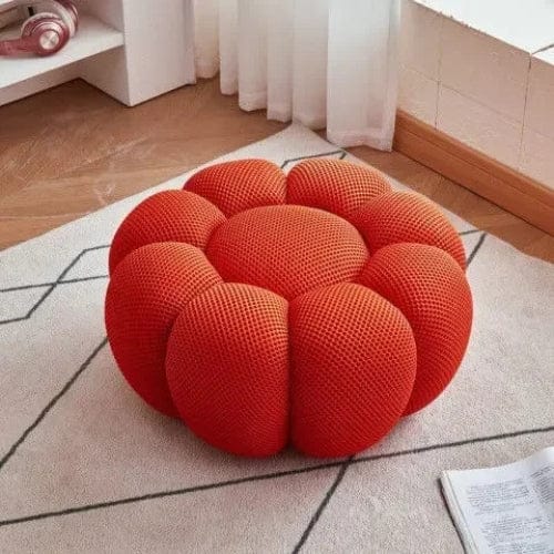 Rouge / Petit pouf rond Fauteuil Nuage doux rembourré - Fauteuil Moderne rotatif 360 Maison Lysea