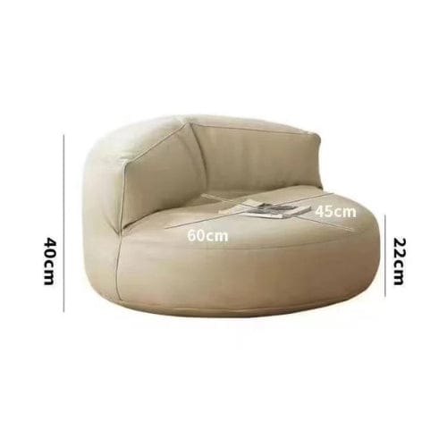Fauteuil Pouf demi-lune en Cuir véritable - Pouf design scandinave Maison Lysea