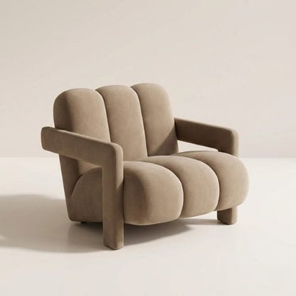 Caramel Fauteuil Scandinave design en Velours | Fauteuil confort Moderne Maison Lysea