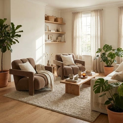 Fauteuil Scandinave design en Velours | Fauteuil confort Moderne Maison Lysea