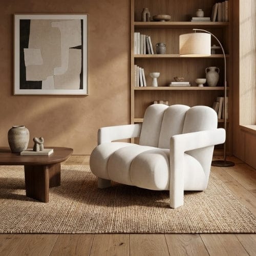 Fauteuil Scandinave design en Velours | Fauteuil confort Moderne Maison Lysea