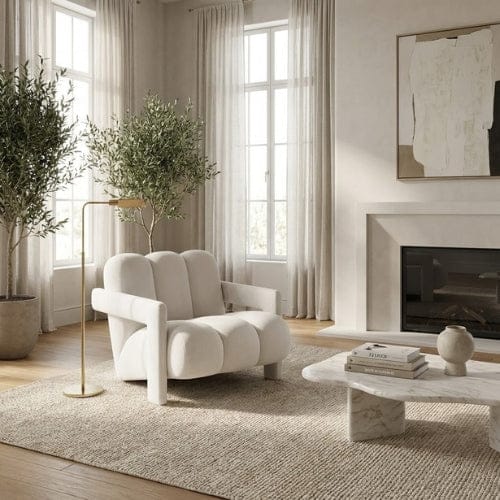 Fauteuil Scandinave design en Velours | Fauteuil confort Moderne Maison Lysea