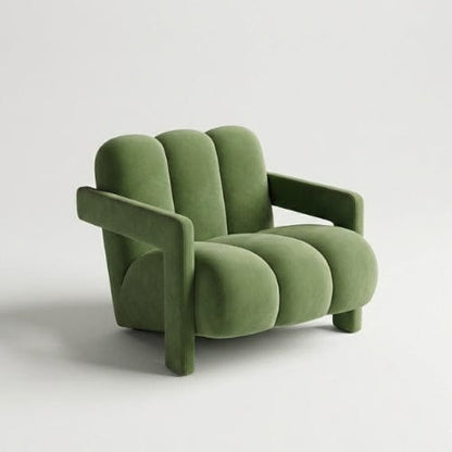 Vert Fauteuil Scandinave design en Velours | Fauteuil confort Moderne Maison Lysea