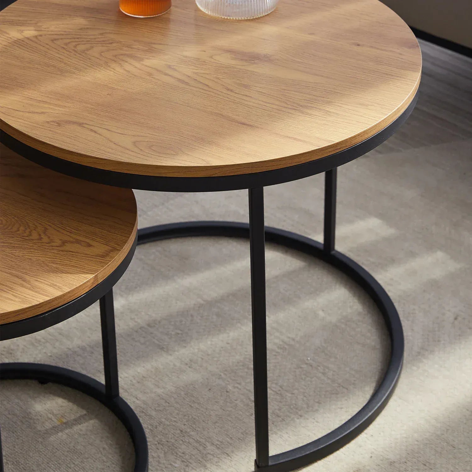 Table basse nordique en bois de chêne | Ensemble table basse moderne Maison Lysea