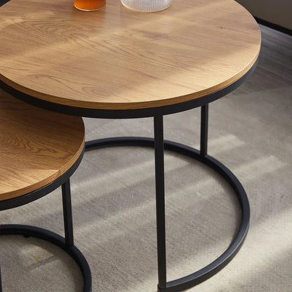 Table basse nordique en bois de chêne | Ensemble table basse moderne Maison Lysea