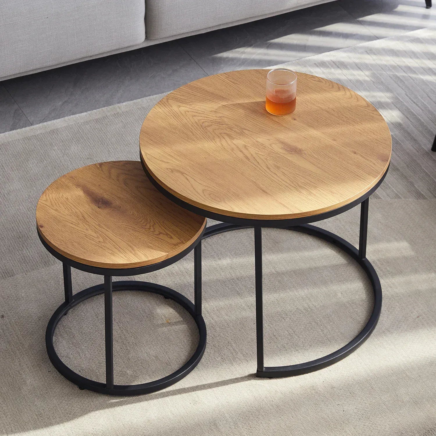 Table basse nordique en bois de chêne | Ensemble table basse moderne Maison Lysea