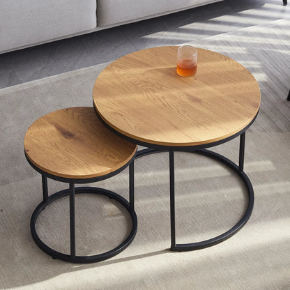 Table basse nordique en bois de chêne | Ensemble table basse moderne Maison Lysea