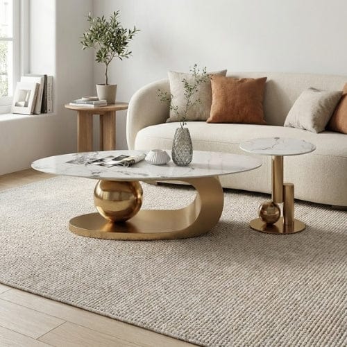 Table basse Ovale design - Table basse salon Moderne Maison Lysea