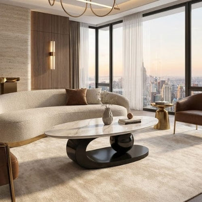 Table basse Ovale design - Table basse salon Moderne Maison Lysea