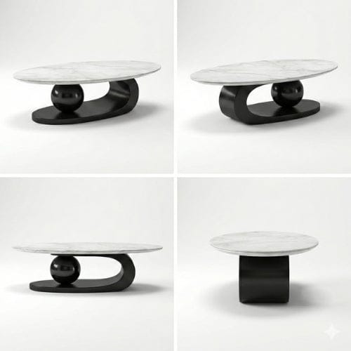 Table basse Ovale design - Table basse salon Moderne Maison Lysea