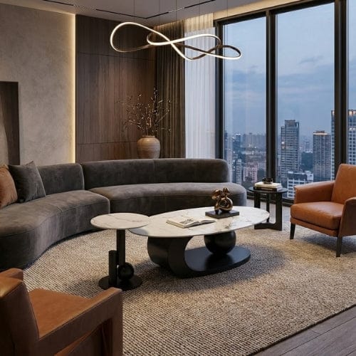 Table basse Ovale design - Table basse salon Moderne Maison Lysea