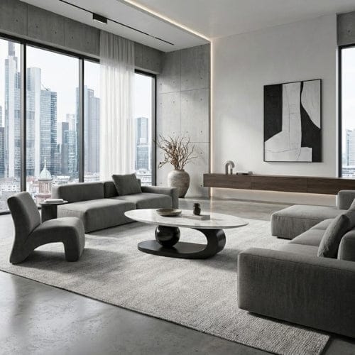 Table basse Ovale design - Table basse salon Moderne Maison Lysea