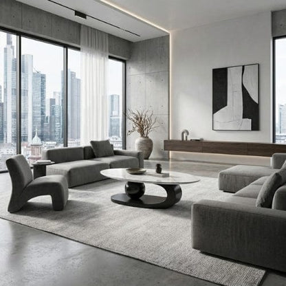Table basse Ovale design - Table basse salon Moderne Maison Lysea