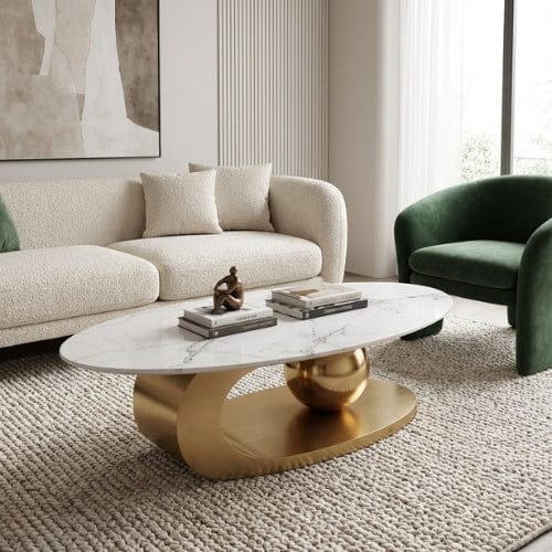 Table basse Ovale design - Table basse salon Moderne Maison Lysea