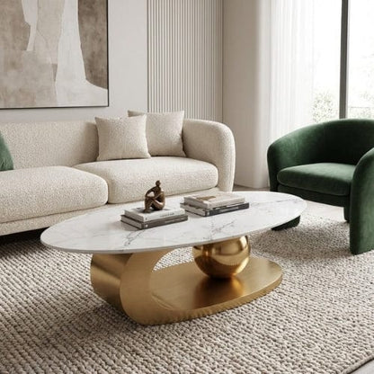 Table basse Ovale design - Table basse salon Moderne Maison Lysea