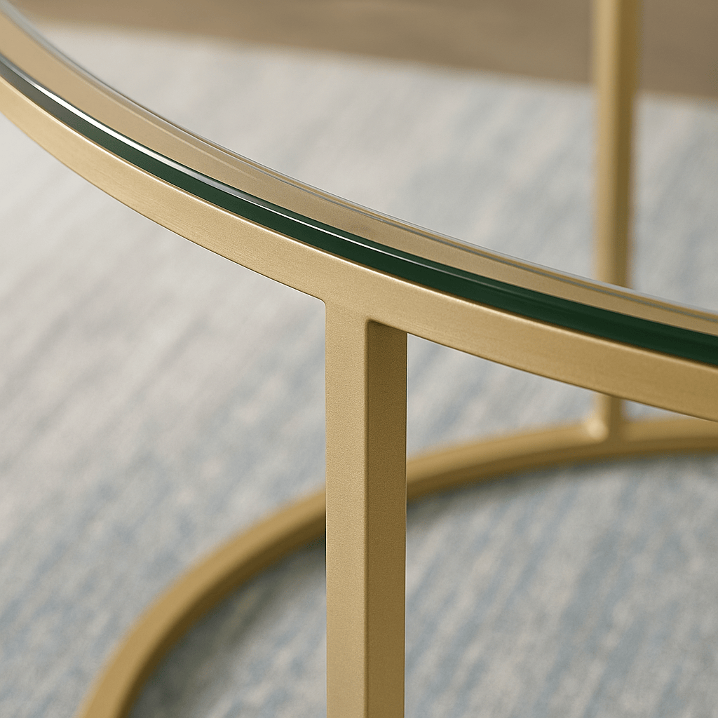 Table basse ronde en Verre design | Ensemble table basse nordique Maison Lysea