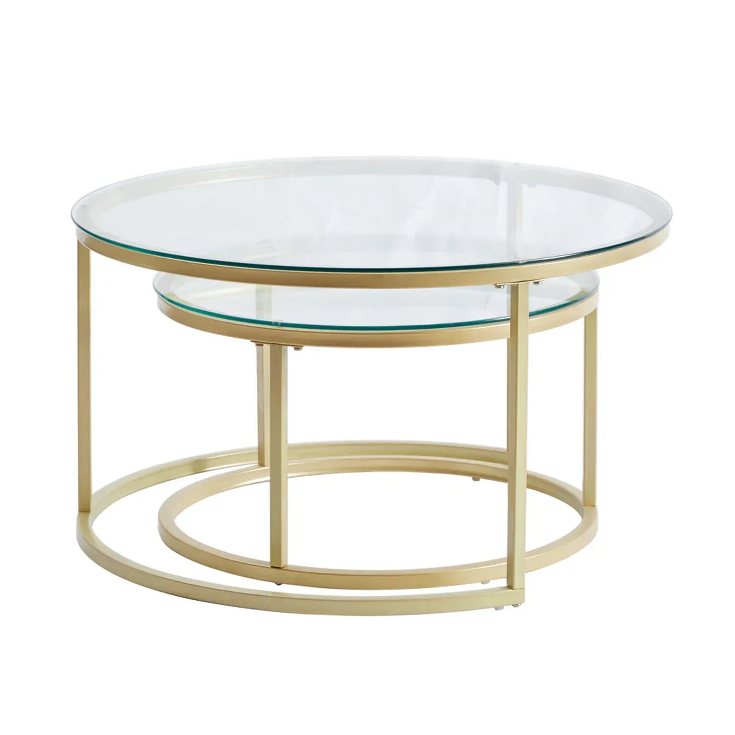 Table basse ronde en Verre design | Ensemble table basse nordique Maison Lysea