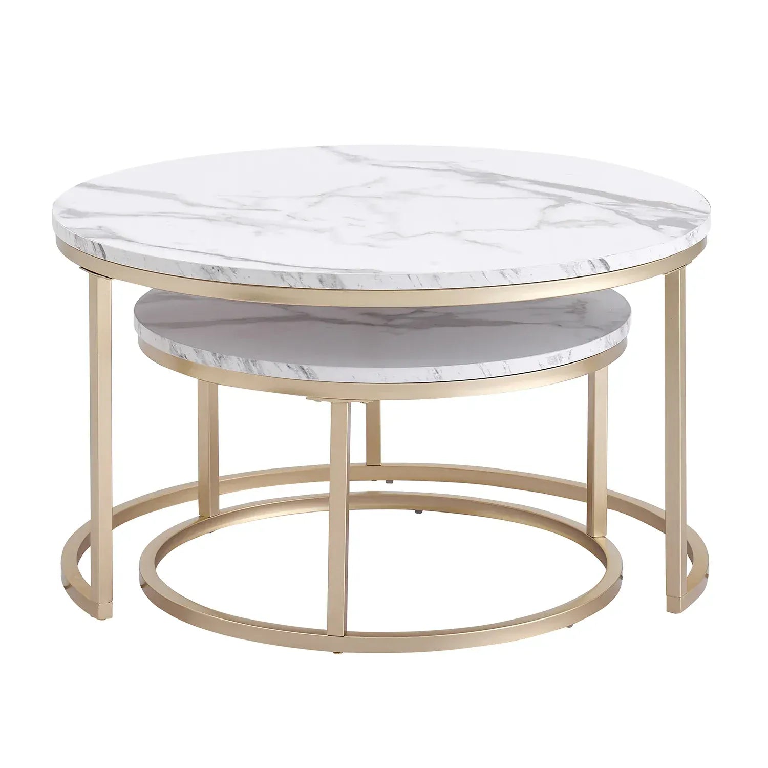 Table basse ronde Moderne - Ensemble table basse en marbre design Maison Lysea